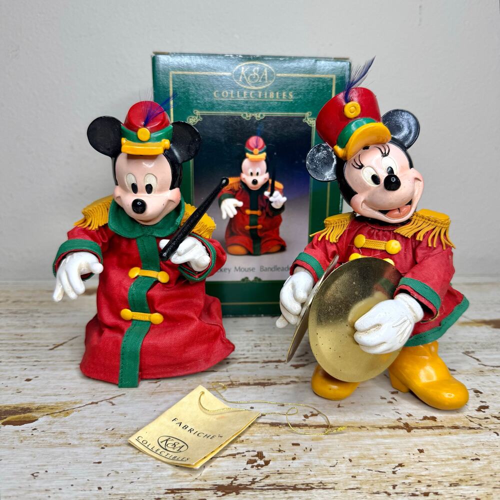 Vintage KSA Collectibles Kurt S. Adler Fabriche Mickey Bandleader Minnie Cymbols